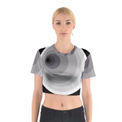 Gray Abstraction Cotton Crop Top by Valentinaart