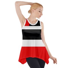 Red, White And Black Abstraction Side Drop Tank Tunic by Valentinaart