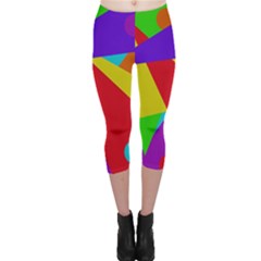 Colorful Abstract Design Capri Leggings  by Valentinaart