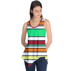 Green, Orange And Yellow Lines Sleeveless Tunic by Valentinaart