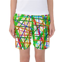 Colorful Lines Women s Basketball Shorts by Valentinaart