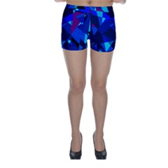 Blue Broken Glass Skinny Shorts by Valentinaart
