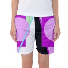 Purple Geometric Design Women s Basketball Shorts by Valentinaart