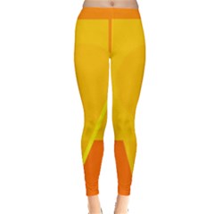 Orange Abstract Design Leggings  by Valentinaart