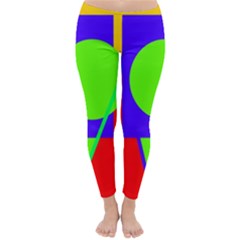 Colorful Geometric Design Winter Leggings  by Valentinaart