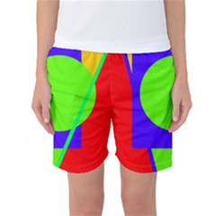 Colorful Geometric Design Women s Basketball Shorts by Valentinaart