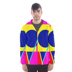 Colorful Geometric Design Hooded Wind Breaker (men) by Valentinaart