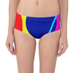 Colorful Geometric Design Mid-waist Bikini Bottoms by Valentinaart
