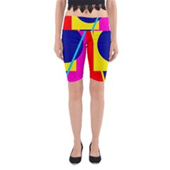 Colorful Geometric Design Yoga Cropped Leggings by Valentinaart