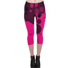 Pink Dots Capri Leggings  by Valentinaart