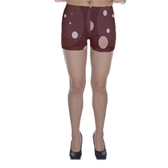 Brown Abstract Design Skinny Shorts by Valentinaart