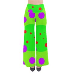Green And Purple Dots Pants by Valentinaart