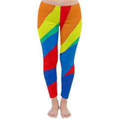Colorful Abstract Design Winter Leggings  by Valentinaart