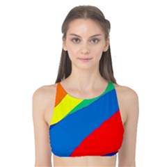 Colorful Abstract Design Tank Bikini Top by Valentinaart