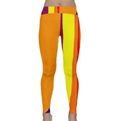 Hot Colorful Lines Yoga Leggings by Valentinaart