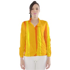 Yellow And Orange Lines Wind Breaker (women) by Valentinaart