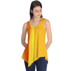 Yellow And Orange Lines Sleeveless Tunic by Valentinaart