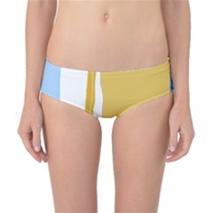 Blue And Yellow Lines Classic Bikini Bottoms by Valentinaart