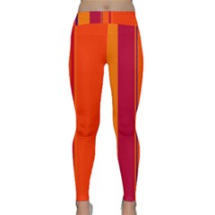 Orange Lines Yoga Leggings by Valentinaart