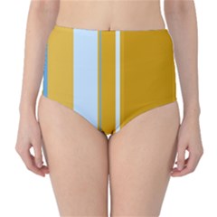 Yellow Elegant Lines High-waist Bikini Bottoms by Valentinaart