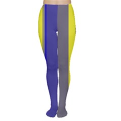 Blue And Yellow Lines Women s Tights by Valentinaart
