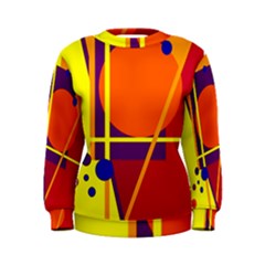 Orange Abstract Design Women s Sweatshirt by Valentinaart