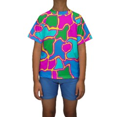 Colorful Abstract Design Kid s Short Sleeve Swimwear by Valentinaart