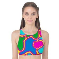 Colorful Abstract Design Tank Bikini Top by Valentinaart