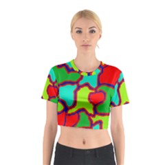 Colorful Abstract Design Cotton Crop Top by Valentinaart