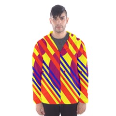 Hot Circles And Lines Hooded Wind Breaker (men) by Valentinaart