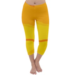 Yellow Decorative Design Capri Winter Leggings  by Valentinaart