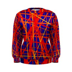 Orange And Blue Pattern Women s Sweatshirt by Valentinaart
