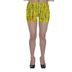Yellow Pattern Skinny Shorts by Valentinaart