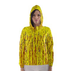 Yellow Pattern Hooded Wind Breaker (women) by Valentinaart