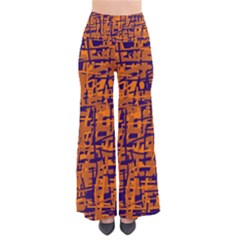 Blue And Orange Decorative Pattern Pants by Valentinaart