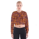 Orange and blue pattern Women s Cropped Sweatshirt View1