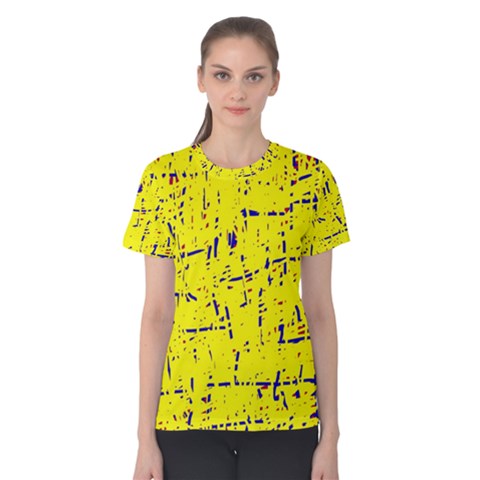 Yellow Summer Pattern Women s Cotton Tee by Valentinaart