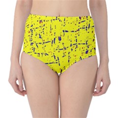 Yellow Summer Pattern High-waist Bikini Bottoms by Valentinaart