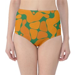 Orange Shapes                                                                                        High-waist Bikini Bottoms by LalyLauraFLM