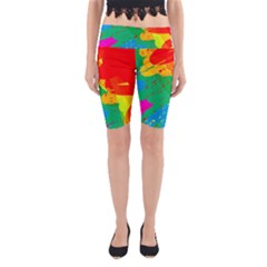 Colorful Abstract Design Yoga Cropped Leggings by Valentinaart