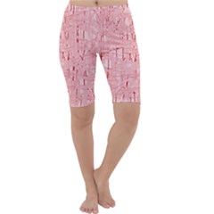 Elegant Pink Pattern Cropped Leggings  by Valentinaart