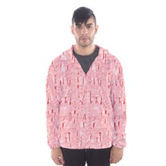 Elegant Pink Pattern Hooded Wind Breaker (men) by Valentinaart