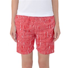 Red Pattern Women s Basketball Shorts by Valentinaart