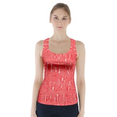 Red Pattern Racer Back Sports Top by Valentinaart