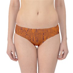 Orange Pattern Hipster Bikini Bottoms by Valentinaart