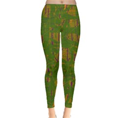 Green Pattern Leggings  by Valentinaart