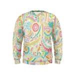 Hippie Flowers Pattern, Pink Blue Green, Zz0101 Kids  Sweatshirt