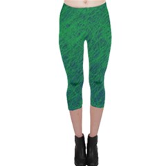 Deep Green Pattern Capri Leggings  by Valentinaart