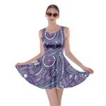 Purple Hippie Flowers Pattern, zz0102, Skater Dress