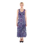 Purple Hippie Flowers Pattern, zz0102, Sleeveless Maxi Dress